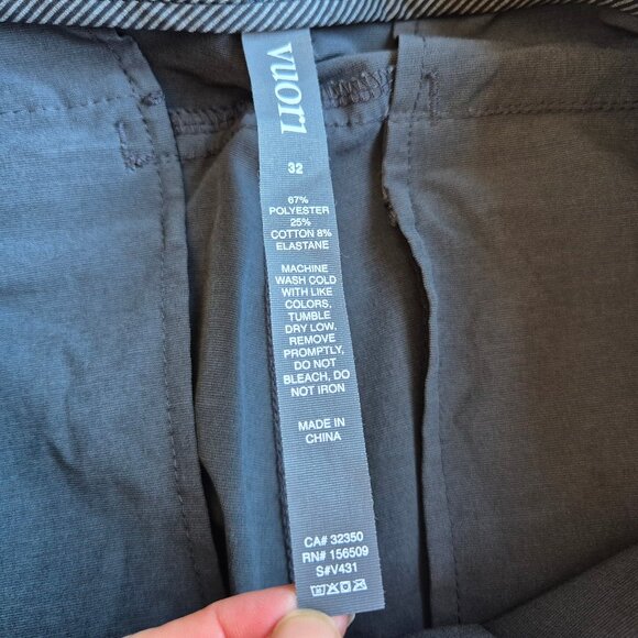 Vuori Aim Pant Golf Travel Lightweight 4 Way-Stretch Pocket Zip Charcoal V431 - Picture 9 of 12